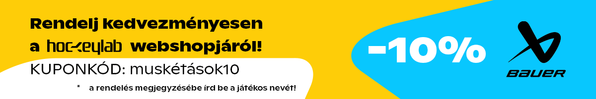 Rendelj kedvezményesen a hockeylab webshopjáról – kuponkód: muskétások10, -10% Bauer termékekre